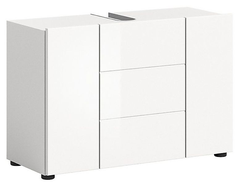 furnling Waschbeckenunterschrank Vera 82 cm breit, 3 Türen, Siphonausschnit günstig online kaufen