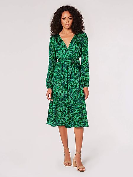 Apricot Druckkleid, (Stoffgürtel) günstig online kaufen