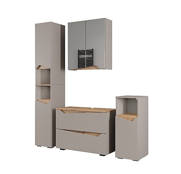 Vicco Badmöbel-Set Marelle, Greige/Artisan, 4 Teile, (4-St., 4er Set) günstig online kaufen