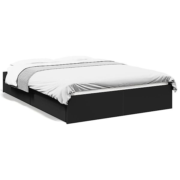 vidaXL Bettgestell mit Schubladen Schwarz 140x190 cm Holzwerkstoff 3280686 günstig online kaufen