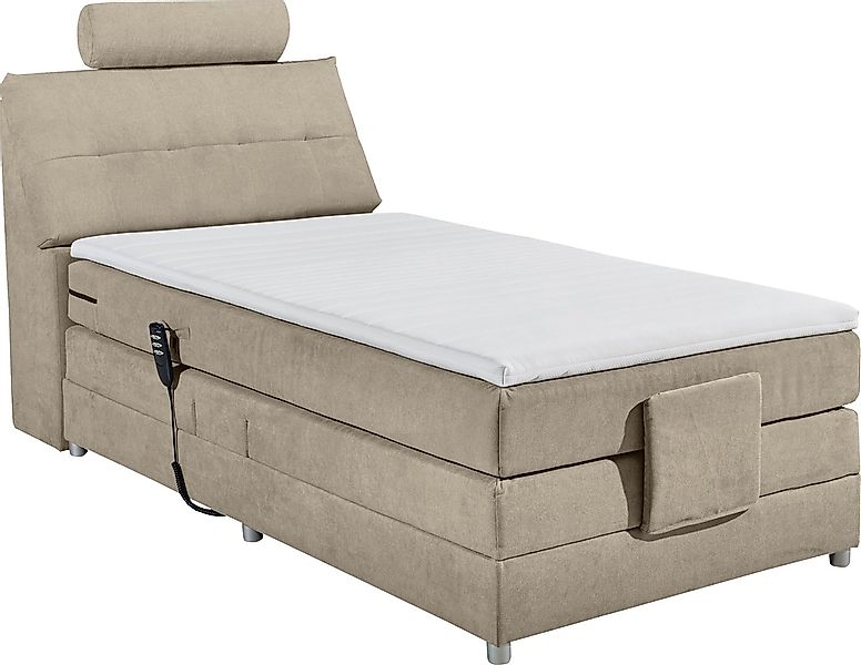 ED EXCITING DESIGN Boxspringbett "Palermo" inkl. Motor, Topper, Kopfstütze günstig online kaufen