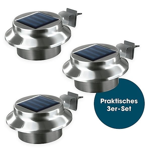 EASYmaxx Dachrinnenleuchten Solar-Leuchte Dachrinne, Edelstahl, Außenbeleuc günstig online kaufen