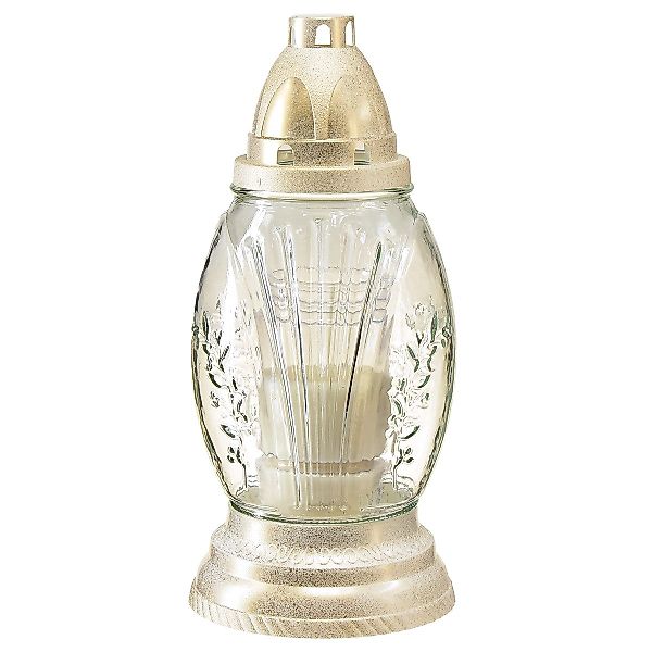 Viana Grabkerze Grablicht Glas Retro Gold günstig online kaufen