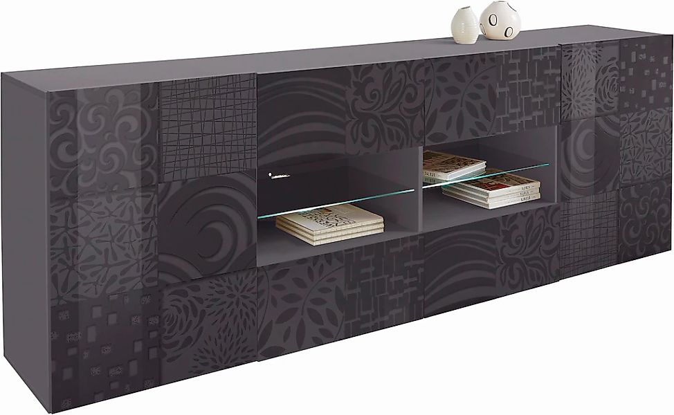 Home affaire Sideboard "Miro" Breite 241 cm mit dekorativem Siebdruck günstig online kaufen