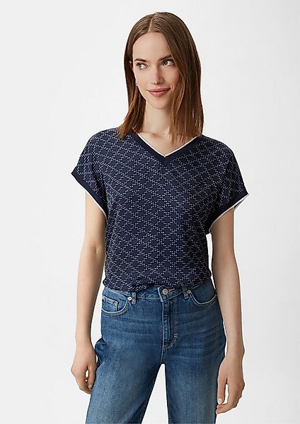 comma Kurzarmshirt T-Shirt Blusenshirt aus Viskosemix günstig online kaufen