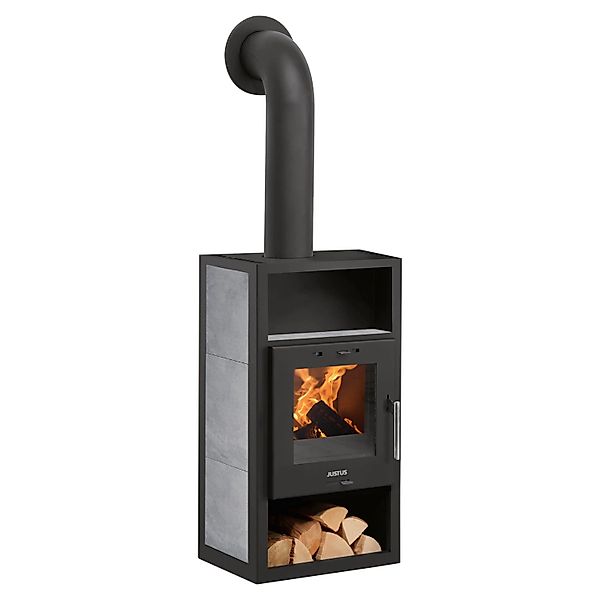 Justus Texas Kaminofen Keramik Grau 6 kW günstig online kaufen