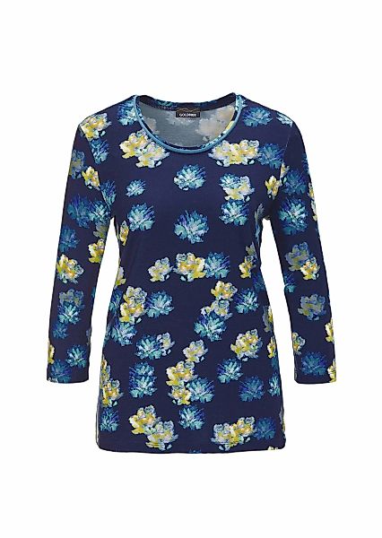 GOLDNER Print-Shirt "Kurzgröße Druckshirt in kraftvollen Farben" Kontrastpa günstig online kaufen