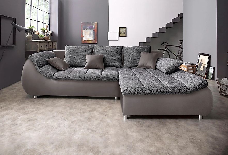 Home affaire Ecksofa "Imola, bequem, aktuelle Steppung im Sitz, L-Form, Bre günstig online kaufen