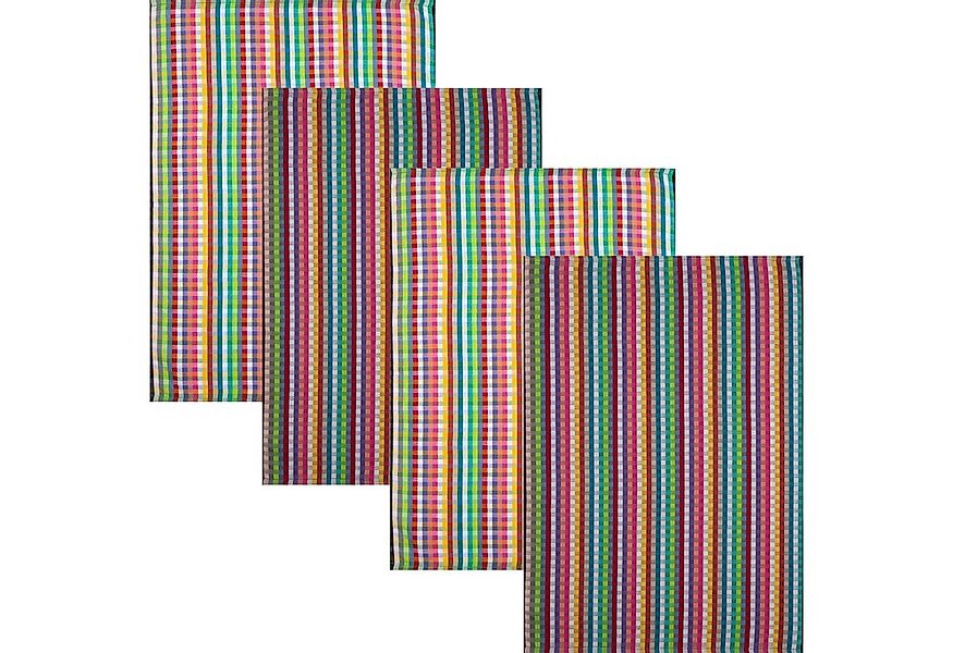 Kracht Geschirrtuch Küchenhandtuch 4er-Pack, Baumwolle Streifen günstig online kaufen