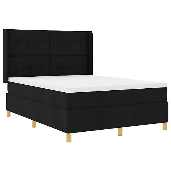 vidaXL Boxspringbett mit Matratze Schwarz 140 x 190 cm Stoff 3343688 günstig online kaufen