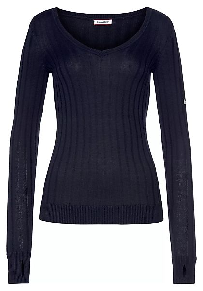 KangaROOS V-Ausschnitt-Pullover, in breit geripptem Feinstrick günstig online kaufen