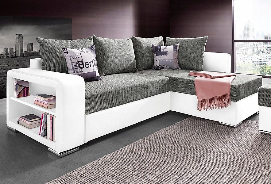 COLLECTION AB Ecksofa John L-Form, mit Bettfunktion, Bettkasten und integri günstig online kaufen