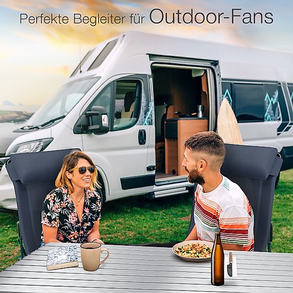 ELONEO Campingstuhl faltbarer Klappstuhl Liegestuhl mit Beinauflage, Blau günstig online kaufen