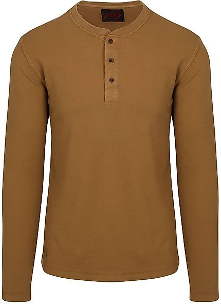 Superdry Pullover Henley Waffle Washed Camel - Größe M günstig online kaufen