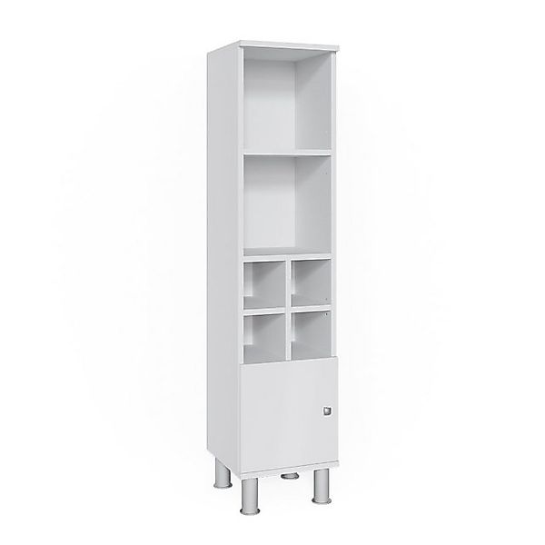 Vicco Midischrank Fynn Weiß 30 x 131 cm Kleine Tür günstig online kaufen