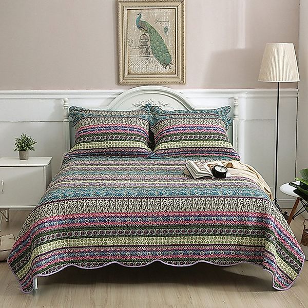 NUODWELL Bettwäsche Tagesdecke, Baumwolle 3 Teilig Doppelbett Bettdecke mit günstig online kaufen