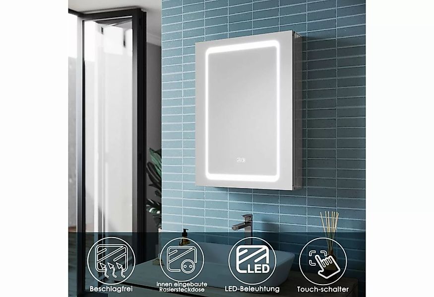 SONNI Badezimmerspiegelschrank Spiegelschrank Aluminum bad mit beleuchtung günstig online kaufen