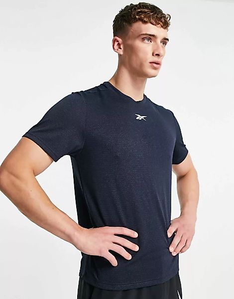 Reebok – Training – T-Shirt in Marineblau meliert günstig online kaufen