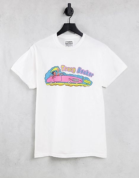 Daisy Street – Lässiges T-Shirt mit „Tracy Beaker“-Schriftzug und rosa Auto günstig online kaufen