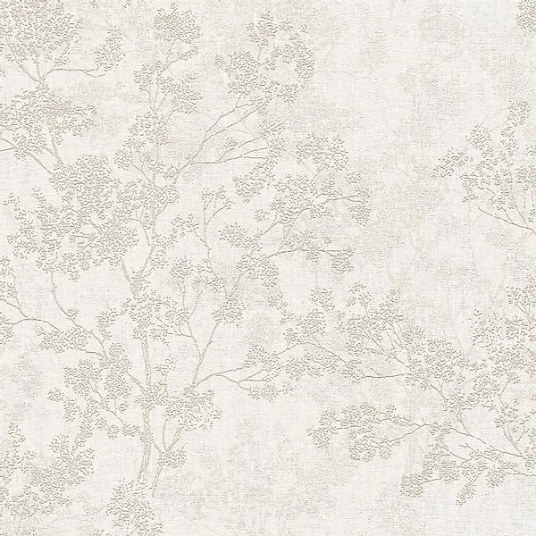 PROFHOME 373972-GU Natur Tapete Floral Matt Beige Creme Grau 0,53 m x 10,05 günstig online kaufen