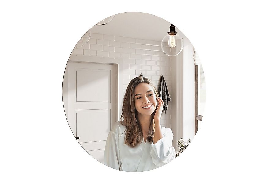 MySpiegel.de Wandspiegel Rahmenloser Spiegel Klar Rund in 4mm Stärke mit Be günstig online kaufen