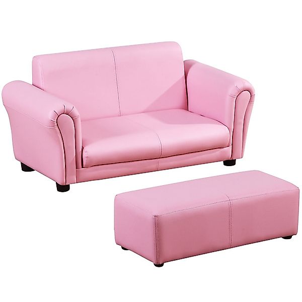 HOMCOM Sofa Kindersofa mit Hocker günstig online kaufen