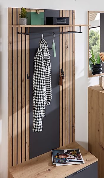 HBZ Garderobenpaneel "Lagos in Anthrazit, BxHxT 80x150x28 cm" 1 Stk. tlg. P günstig online kaufen