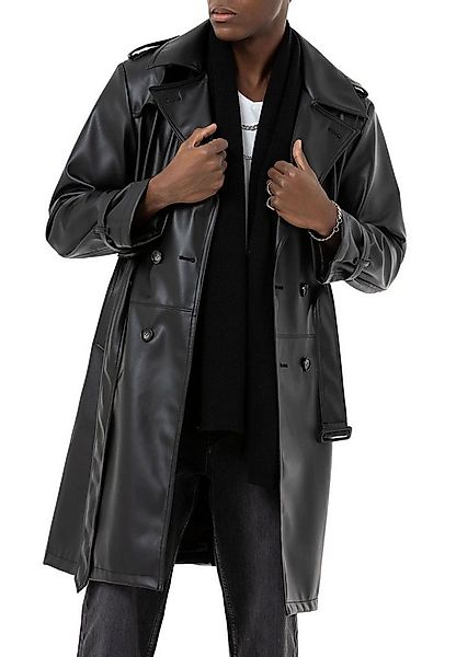 RedBridge Trenchcoat Herren Kunst-Leder Trenchcoat Peacoat Caban Stutzer günstig online kaufen