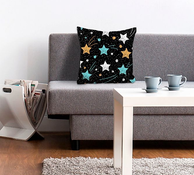 queence Dekokissen "Galaxy" Kissenhülle,Galaxie,Sterne,Bunte Sterne,Univers günstig online kaufen