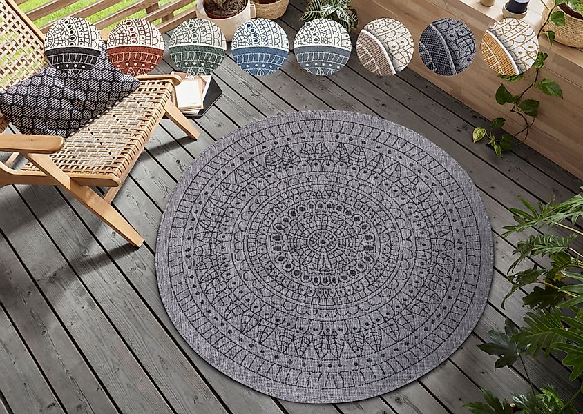 HANSE Home Teppich »Porto Wendeteppich«, rund, 5 mm Höhe, In-& Outdoor, Wet günstig online kaufen