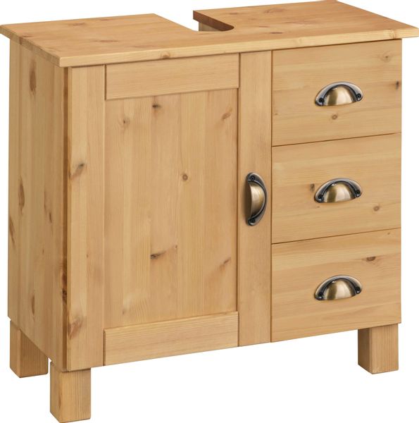 Home affaire Waschbeckenunterschrank "Oslo" Kiefer, 1 Tür und 3 Schubkästen günstig online kaufen