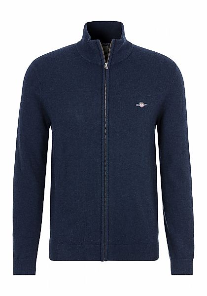 Gant Strickjacke "EXTRAFINE LAMBSWOOL ZIP CARDIGAN", mit Logostickerei günstig online kaufen