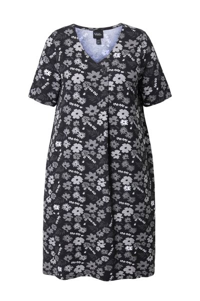 Ulla Popken Jerseykleid Jerseykleid Blüten A-Linie günstig online kaufen