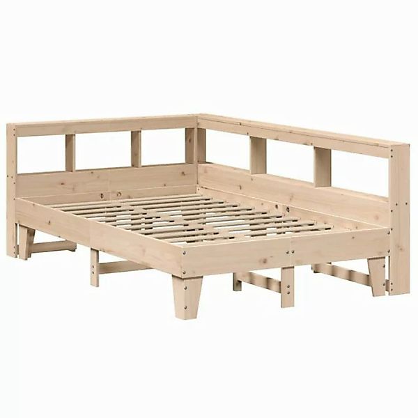 vidaXL Bett Massivholzbett mit Regal ohne Matratze 135x190 cm Kiefer günstig online kaufen