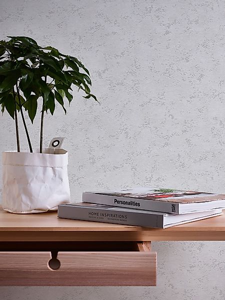 Bricoflor Uni Tapete in Beige Grau Strukturtapete in Putzoptik Ideal für Di günstig online kaufen