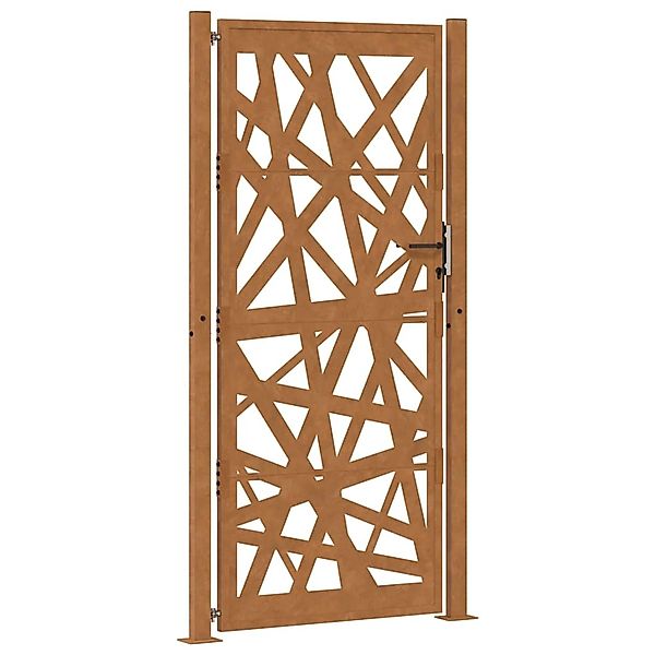 vidaXL Gartentor 105 x 205 cm Cortenstahl Helles Design 4100958 günstig online kaufen