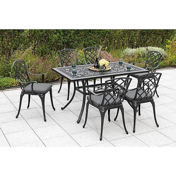 MERXX Garten-Essgruppe "Rhodos" 13 Stk. tlg. inkl. Sitzauflagen günstig online kaufen