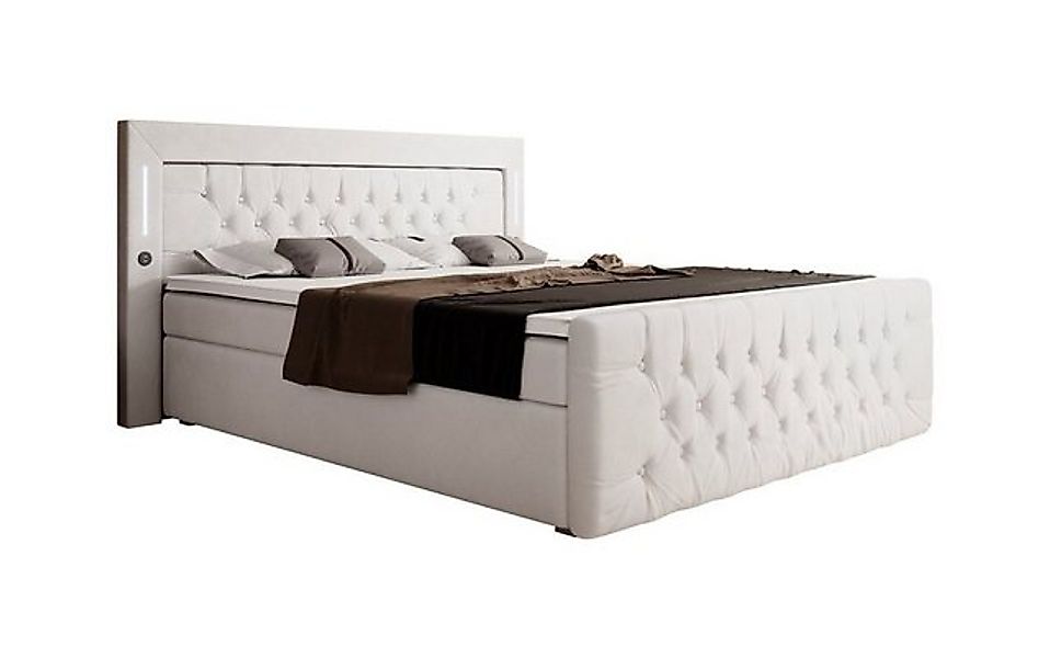 Luxusbetten24 Boxspringbett Elegance, mit LED-Beleuchtung, USB-Anschluss un günstig online kaufen