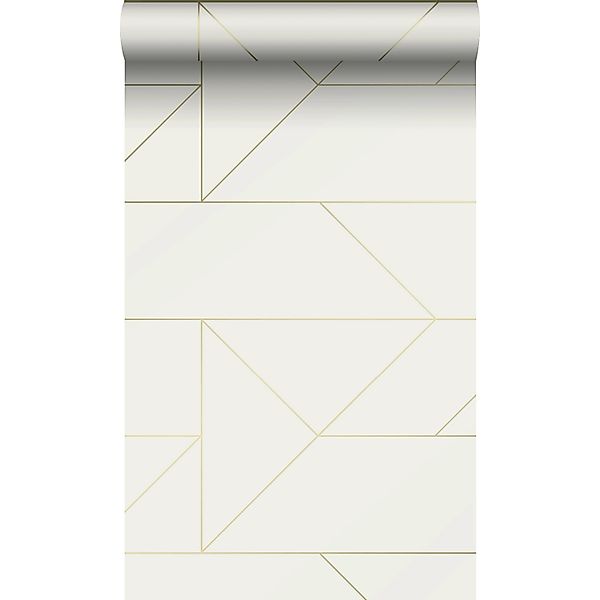 Origin Luxury Wallcoverings Tapete Grafische Linien Beige Und Gold 53 Cm X günstig online kaufen