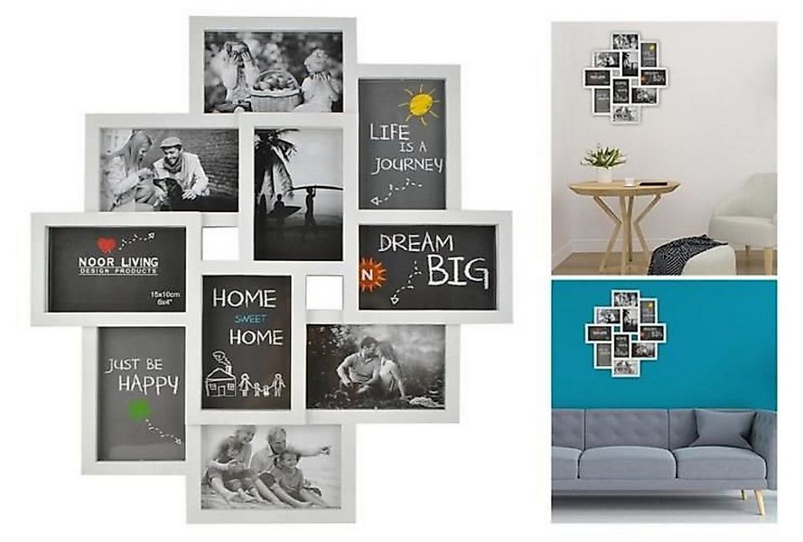 Ruhhy Bilderrahmen 10er Foto-Rahmen Collage mit Schutzfolie und Aufhängung. günstig online kaufen