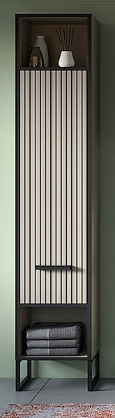 Inn.Furn Hochschrank Scana (Badschrank in Sand mit schwarz, 30 x 192 cm) mi günstig online kaufen