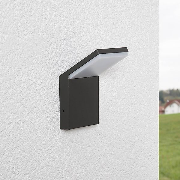 Lucande LED-Außenwandleuchte Nevio, 17 cm, anthrazit, Alu günstig online kaufen