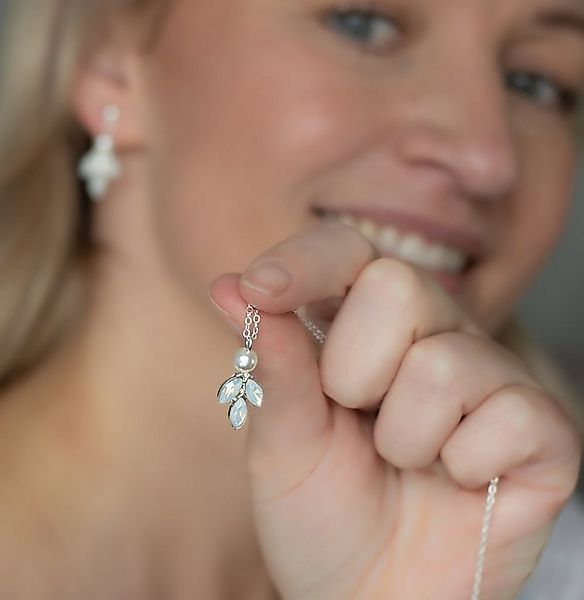 Brautkrone Schmuckset Brautschmuck: Halskette & Ohrringe aus Edelstahl mit günstig online kaufen