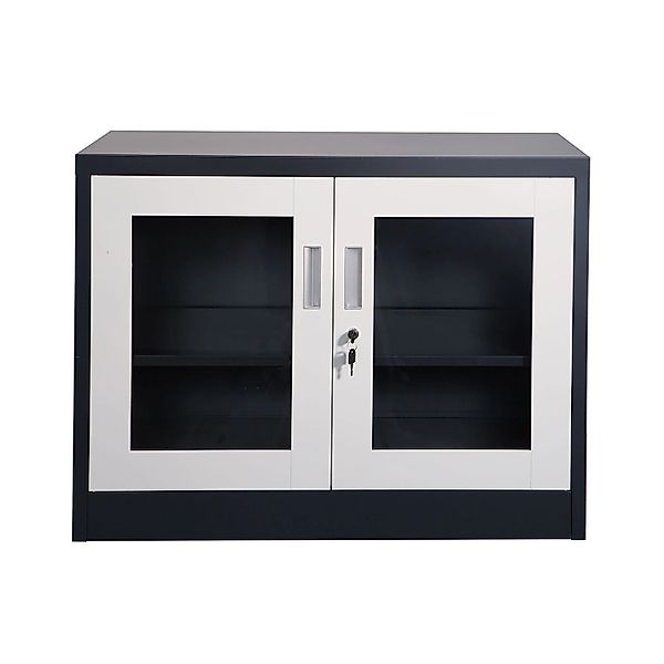 Jet-Line Stahlschrank Ufa in Anthrazit-Weiß 68 x 40 x 90 cm mit Abschließba günstig online kaufen