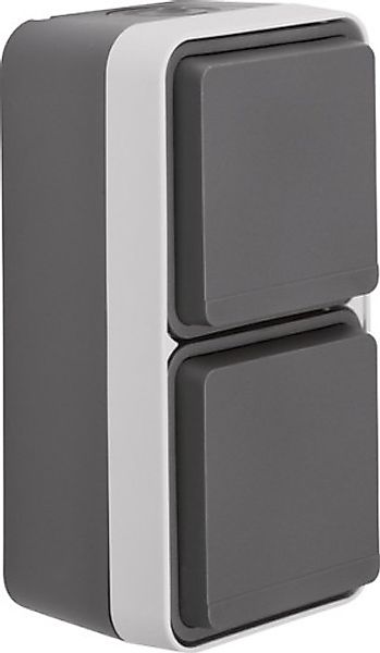 Berker Steckdose 2fach Klappd.AP gr/lgrmatt 47703555 - 47703555 günstig online kaufen
