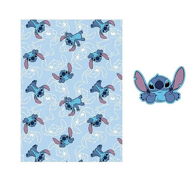 Wohndecke Disney Lilo und Stitch On The Belly Fleece-Decke und Formkissen-S günstig online kaufen