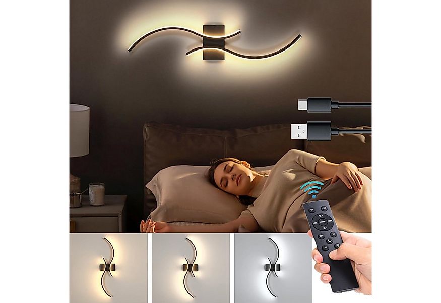 MUPOO Spiegelleuchte LED Wandleuchte Innen Dimmbar,Moderne Schwarz Wandleuc günstig online kaufen