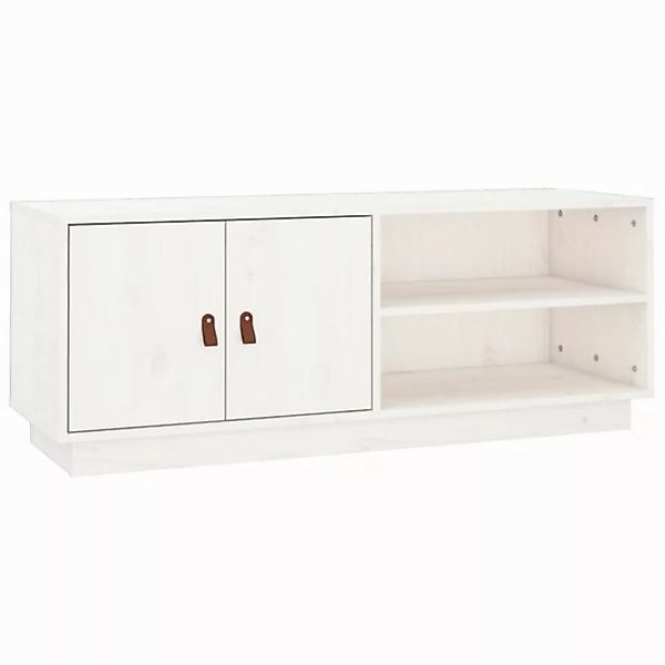 furnicato TV-Schrank Weiß 105x34x40 cm Massivholz Kiefer (1-St) günstig online kaufen