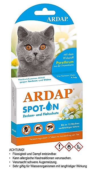 Ardap Insektenspray Ardap Spot-On für Katzen über 4 kg 3 x 0.8 ml günstig online kaufen