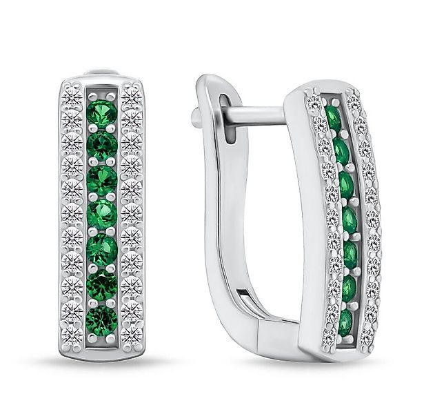 Brilio Silver Ohrring-Set Charmante Silberohrringe mit grünen Zirkonen EA29 günstig online kaufen